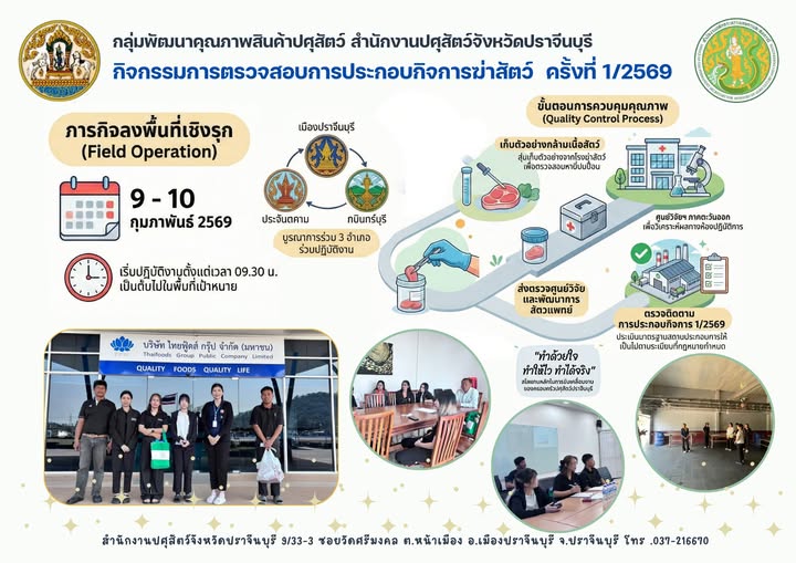 ตรวจสอบการประกอบกิจการฆ่าสัตว์ 9 10 022569